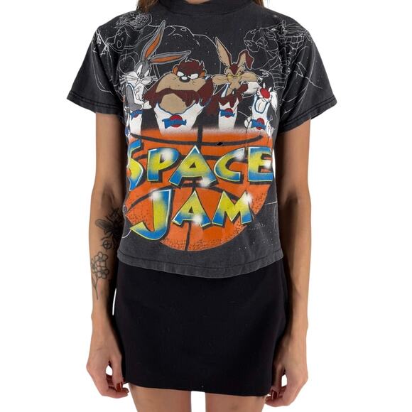 90s Space Jam double sided tshirt 1990s vintage - Picture 1 of 9